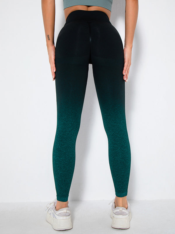 Women's Seamless Gradient High Waist Quick-Dry Hip Lift Fitness Leggings