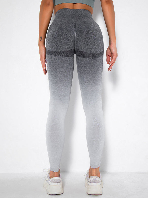 Women's Seamless Gradient High Waist Quick-Dry Hip Lift Fitness Leggings