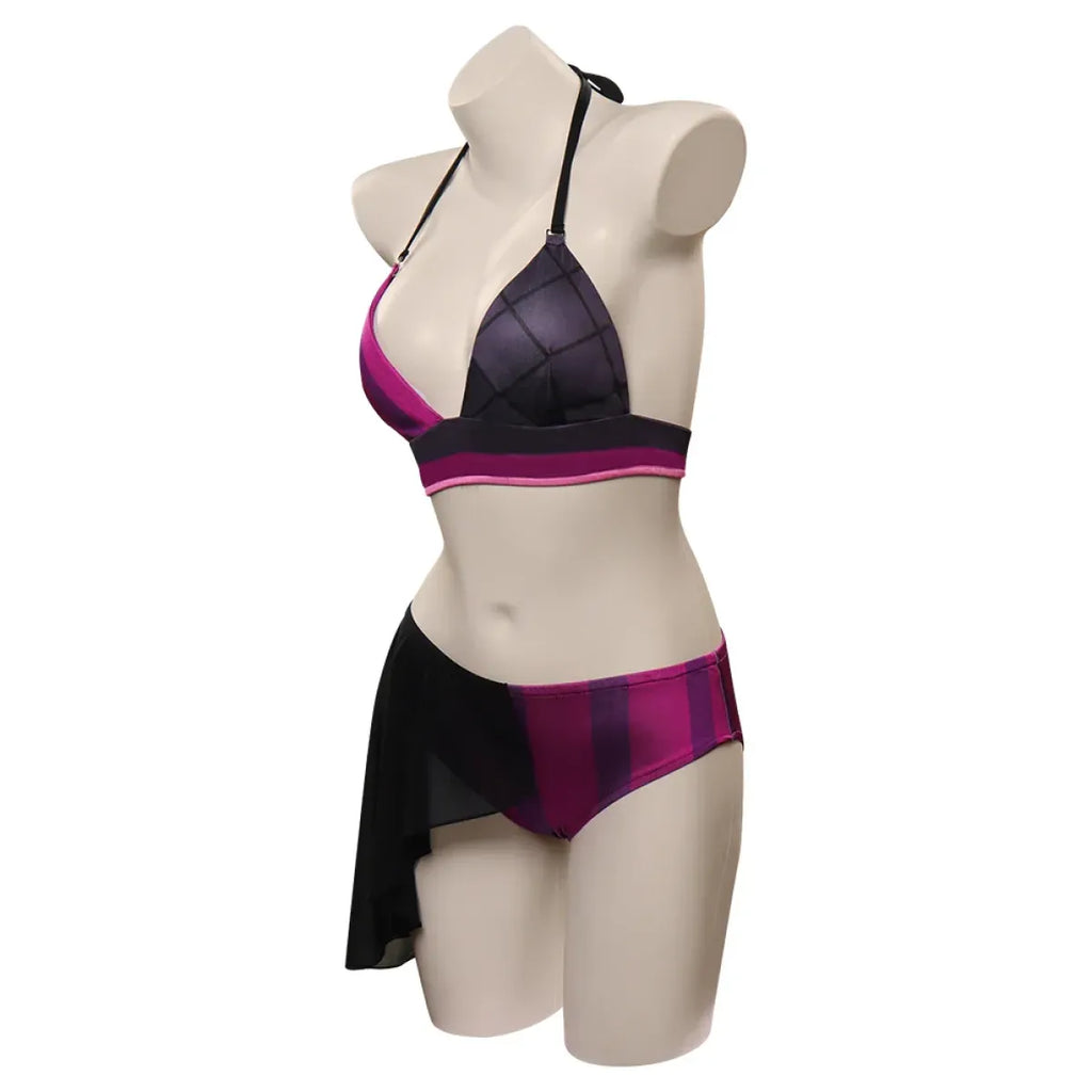 LoL Jinx Swimsuit Cosplay - Two-Piece Bikini for Summer & Halloween