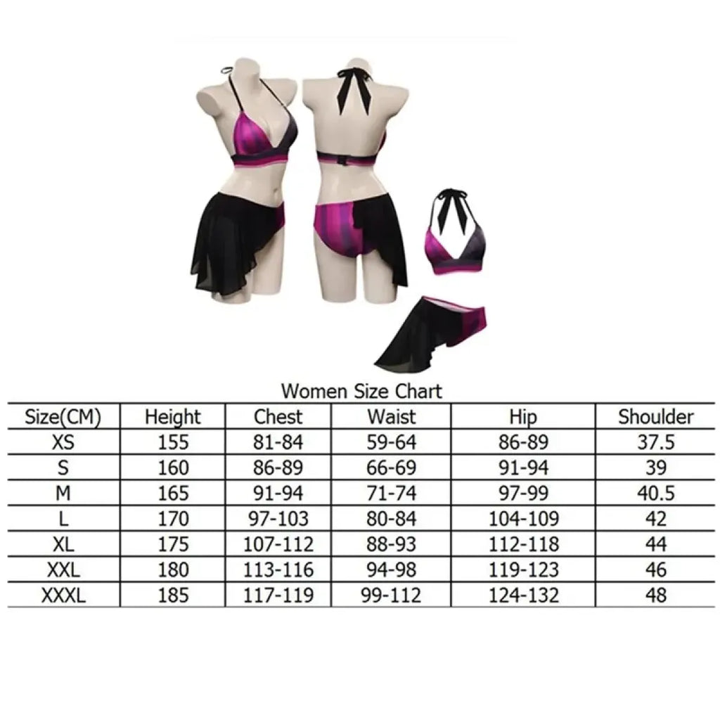 LoL Jinx Swimsuit Cosplay - Two-Piece Bikini for Summer & Halloween
