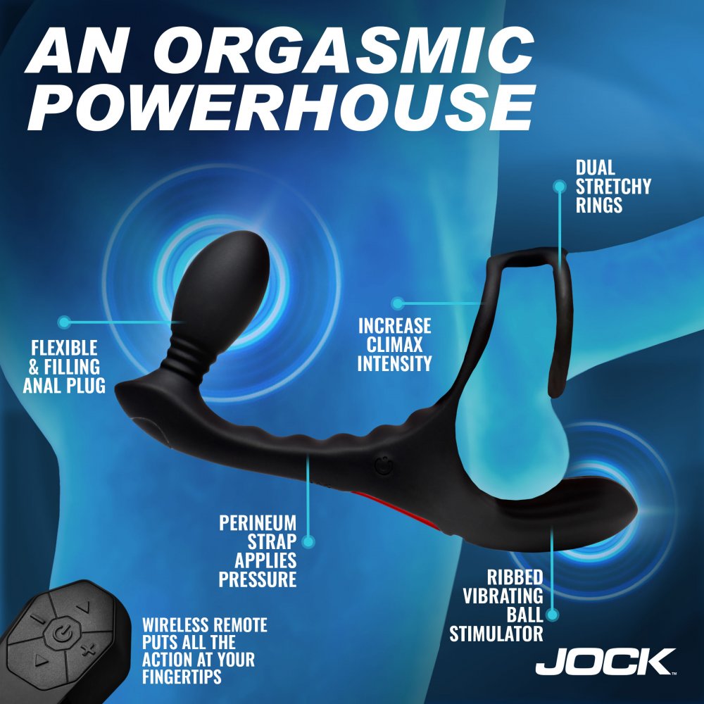 JOCK Triple Rush Vibrating C-Ring and Anal Plug