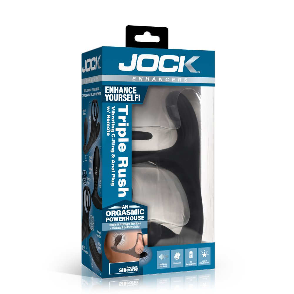 JOCK Triple Rush Vibrating C-Ring and Anal Plug