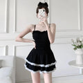 Ruffle One-Piece Swimsuit – Korean Sweet Mini Dress Swimwear
