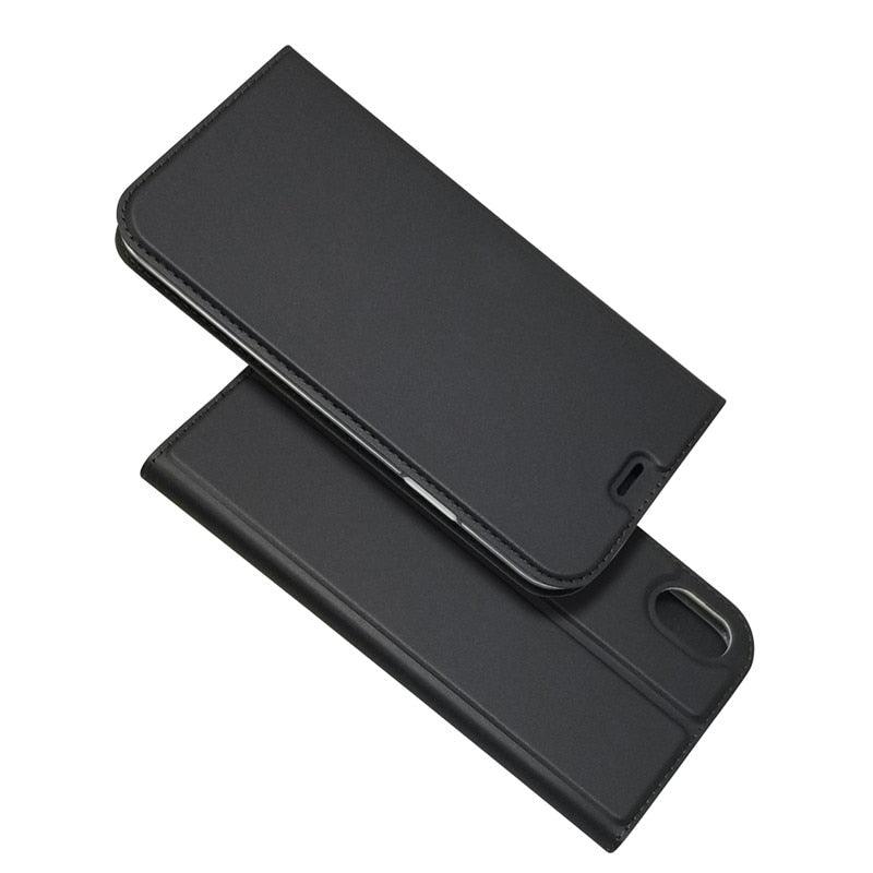 Lightweight Simple iPhone XS Case on for iPhone XS Max X XR 6S 5S 7 8 Plus 11 pro max Cover Luxury Wallet Magnet Flip Leather Cases Magnetic Closure PU Leather Phone Case Full Protective Cover for iPhone