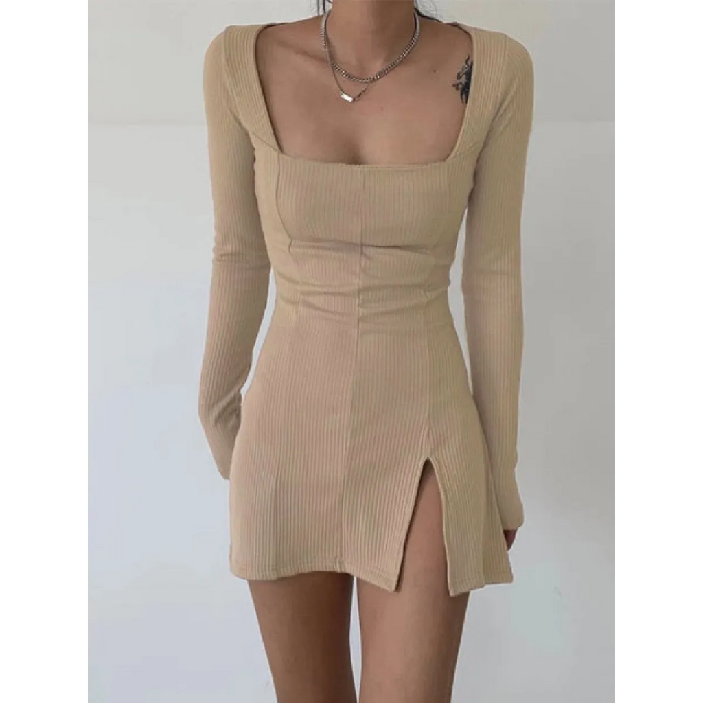 Solid Casual Knitted Dresses