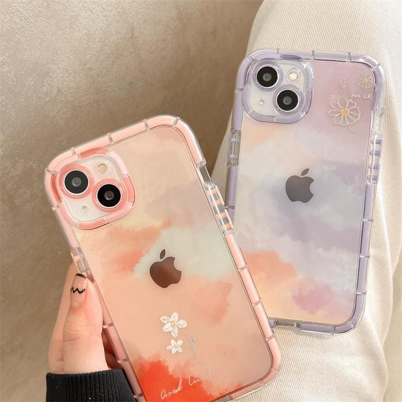 Luminous Art Abstract Phone Case For iPhone 13 12 11 Pro Max Transparent Silicone Shockproof Bumper Cover  Floral Girly Transparent Phone Case Glow In Dark iphone case