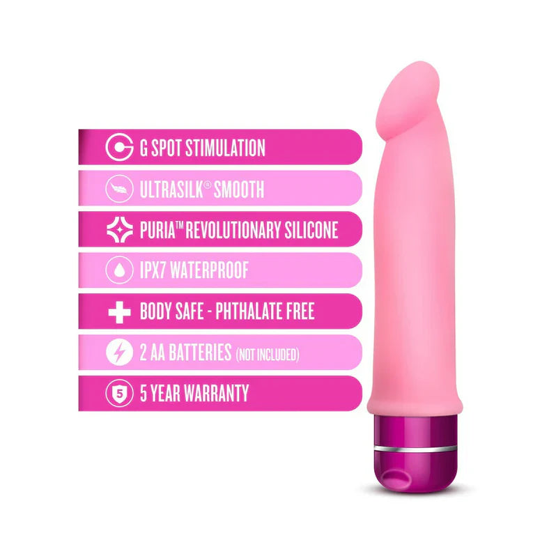 Luxe By Blush Purity Pink 7.5-Inch Vibrating Dildo