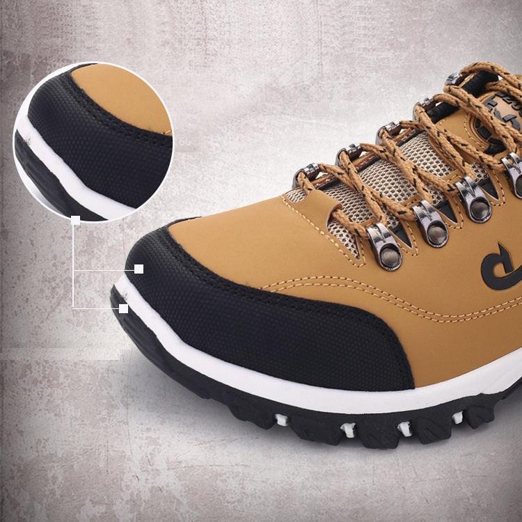 Men's Sports Hiking Shoes Low-Top Breathable Non-Slip Wear-Resistant Outdoor Leisure Sports Shoes Men Leather Non-Slip Sneakers Lightweight Low Top For Outdoor Trailing Walking Shoes