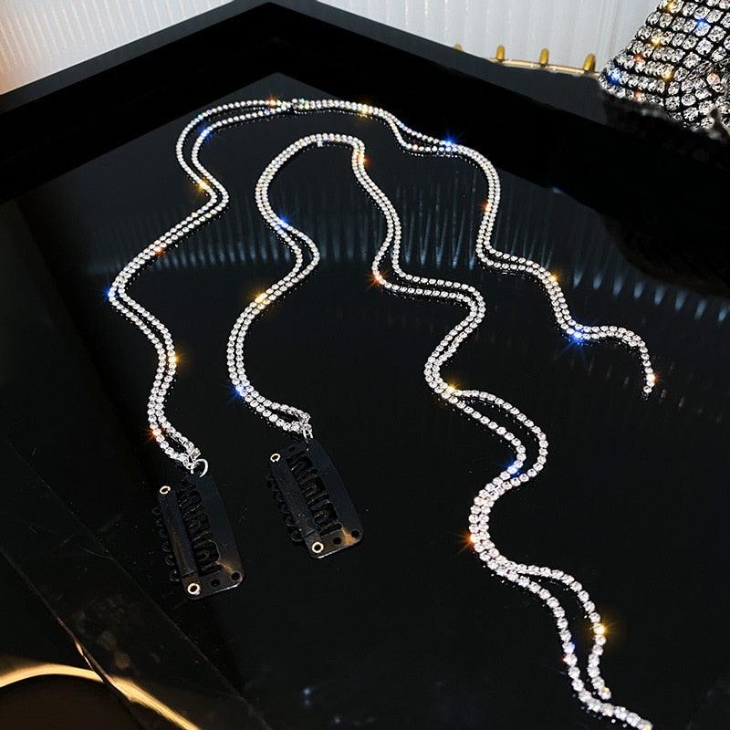 New Flashing Diamond Chain Hairpin Braided Hair Headdress Tassel Hairpin High Sense Temperament Dirty Braided Hairband Gorgeous Hair Accessories For Women