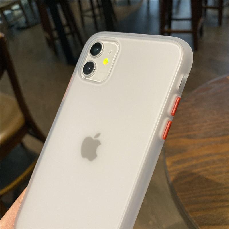 Simple White Camera Shockproof Silicone Phone Case For iPhone 13 Pro Max 14 Pro Protect Cover For Men Modern Translucent Back Cover Mobile case Compatible with iPhone