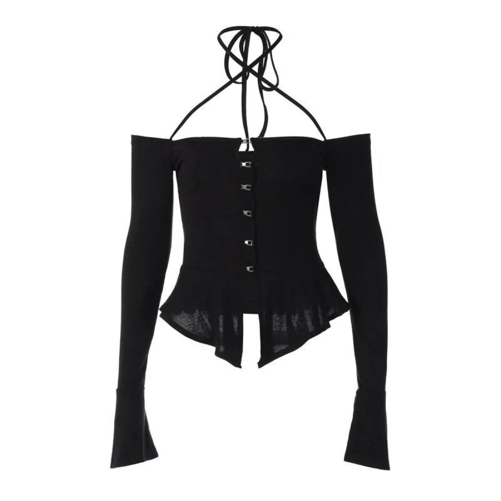 Off Shoulder Long Sleeve T-shirts