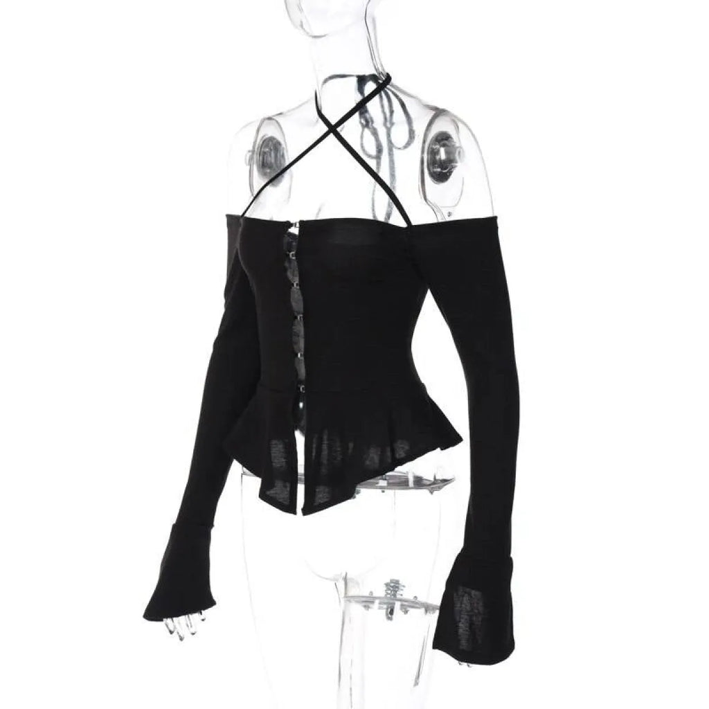 Off Shoulder Long Sleeve T-shirts