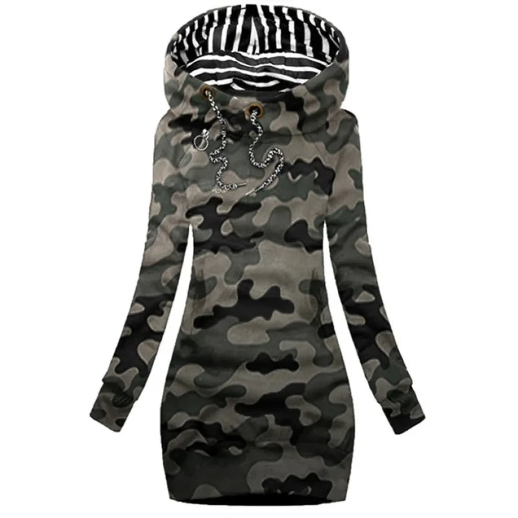 Casual Sweater Dress - Slim Fit Long Sleeve Pullover Sweatshirt