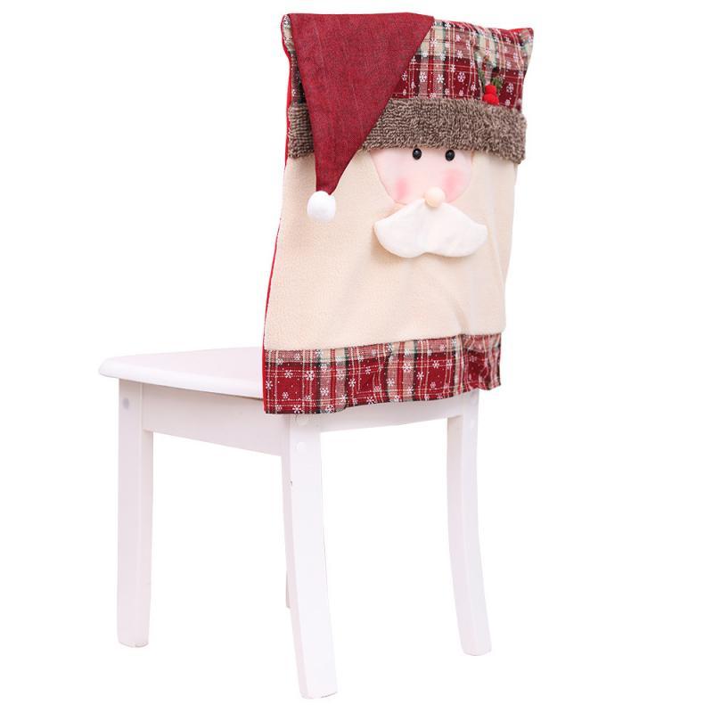 Stylish Chair Covers Christmas Santa Claus Chair Back Cover Christmas Dining Dinner Table Decoration New Year Party Supplies Dining Table Decoration for Home New Year Party