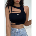 Sexy Hollow Out Techwear Tee