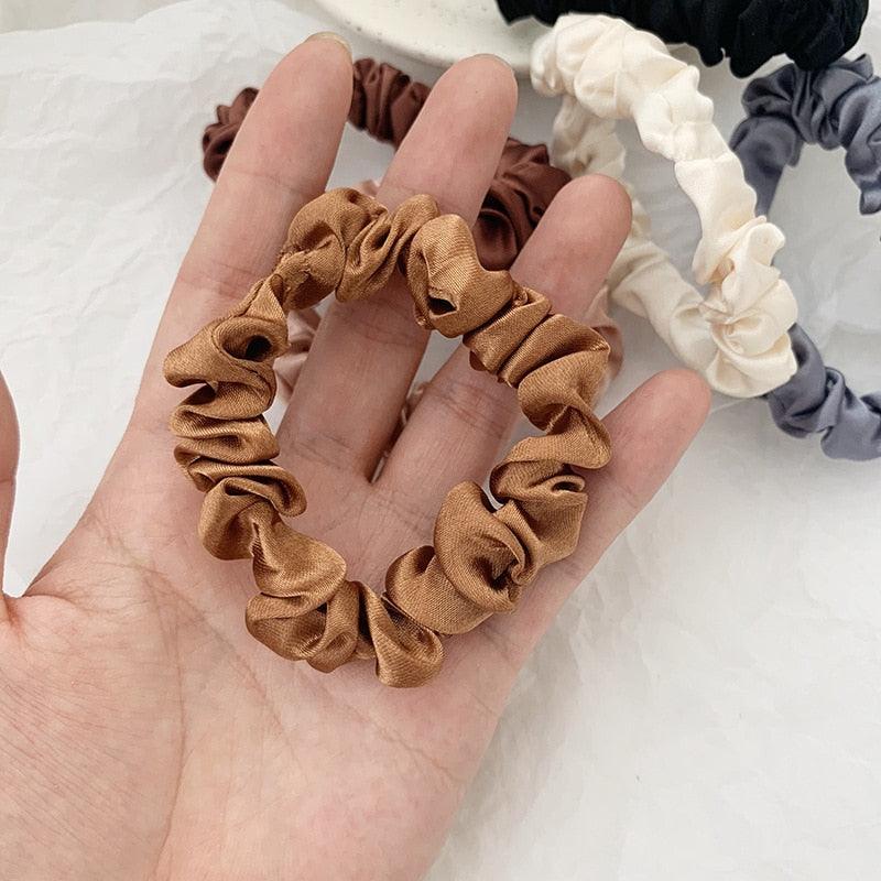 Women Hair Accessories Ladies Solid Color Scrunchy Elastic Hair Bow Ropes Hair Elastic Bracelet Ponytail Holders Hair Accessories for Women and Girls