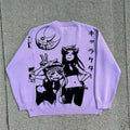 Harajuku Fashion Couple Sweaters - Y2K Retro Gothic Round Neck Tops